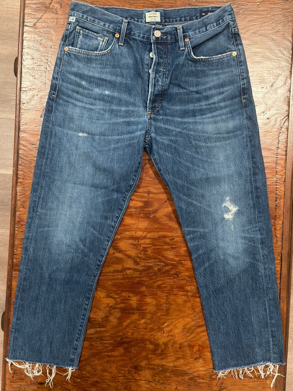 Citizens of Humanity Liya High Rise Crop Jeans Sz 29 Raw Hem